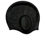 Silicone Swimming Cap with Preformed Ears Black