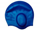 Silicone Swimming Cap with Preformed Ears Blue