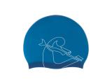Eddie Silicone Swimming Cap Blue-White