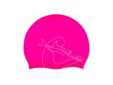 Eddie Silicone Swimming Cap Pink-White