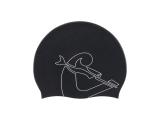 Eddie Silicone Swimming Cap Black-White