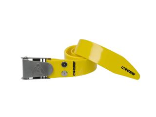 Yellow Elastic Belt with Stainless Steel Buckle, 140cm